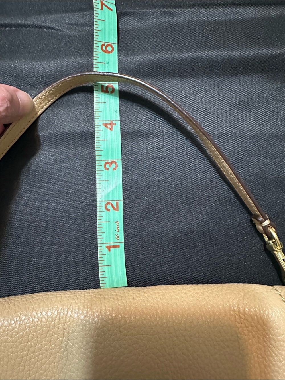 Coach Beige Pebble Leather Mini Bag with Top Strap - Picture 6 of 11